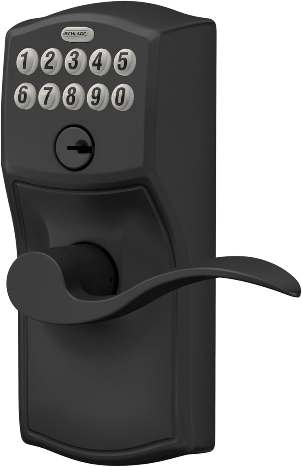 Schlage Camelot Keypad Lock with Lever Handle, Electronic Keyless Door Entry, Flex Lock Auto‑Lock Option, Matte Black, FE595 CAM 622 ACC - Image 3