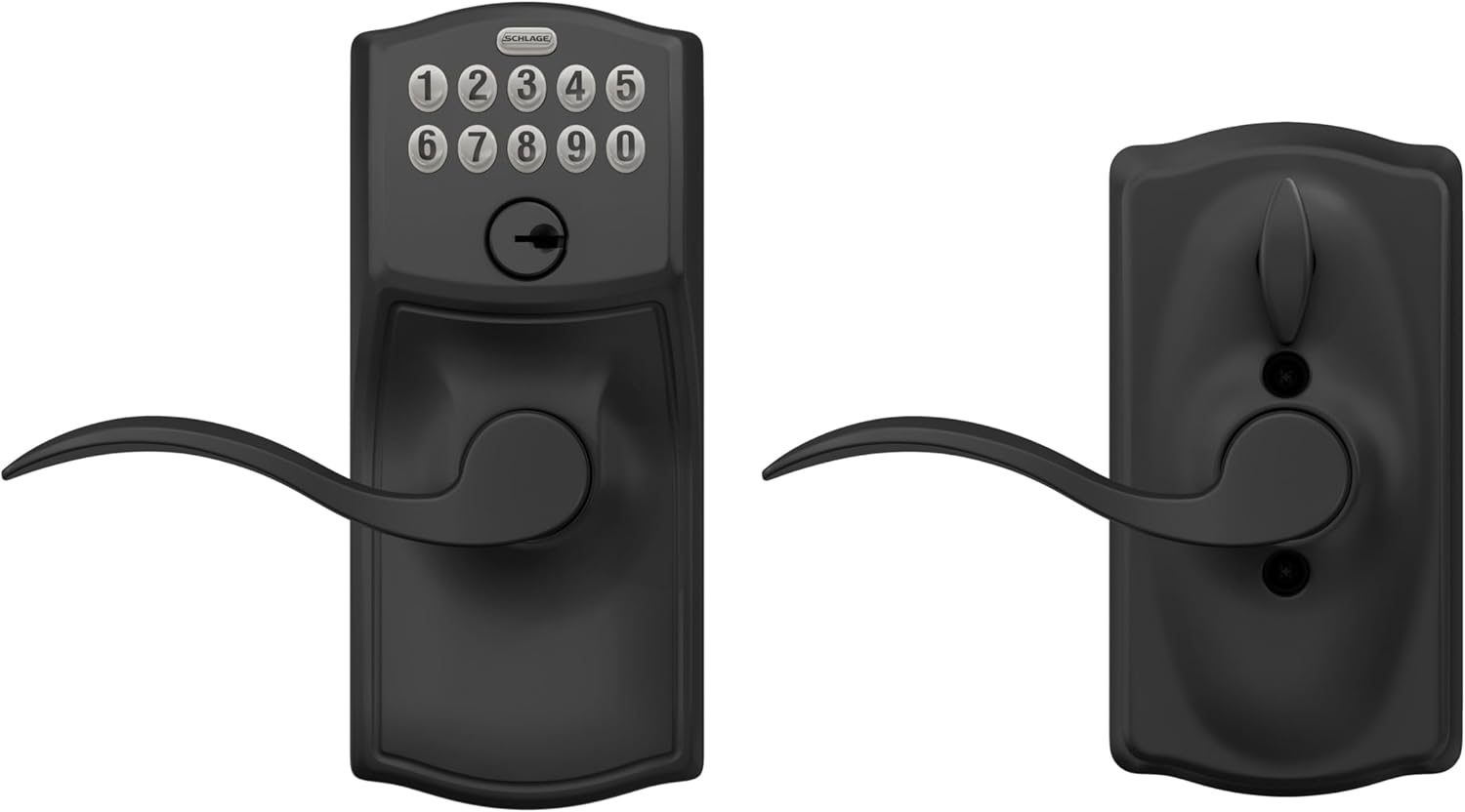 Schlage Camelot Keypad Lock with Lever Handle, Electronic Keyless Door Entry, Flex Lock Auto‑Lock Option, Matte Black, FE595 CAM 622 ACC - Image 6