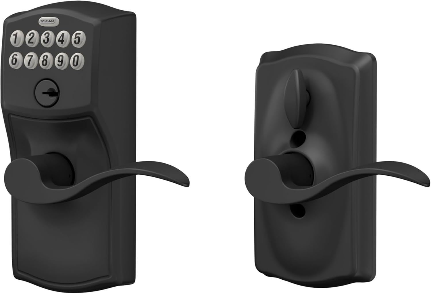 Schlage Camelot Keypad Lock with Lever Handle, Electronic Keyless Door Entry, Flex Lock Auto‑Lock Option, Matte Black, FE595 CAM 622 ACC - Image 8