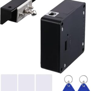 RFID Lock Electronic Cabinet Lock with USB Cable - Hidden DIY Lock for Wooden Cabinet Drawer Locker Cupboard Gun Box with 5 Key Cards/Fobs