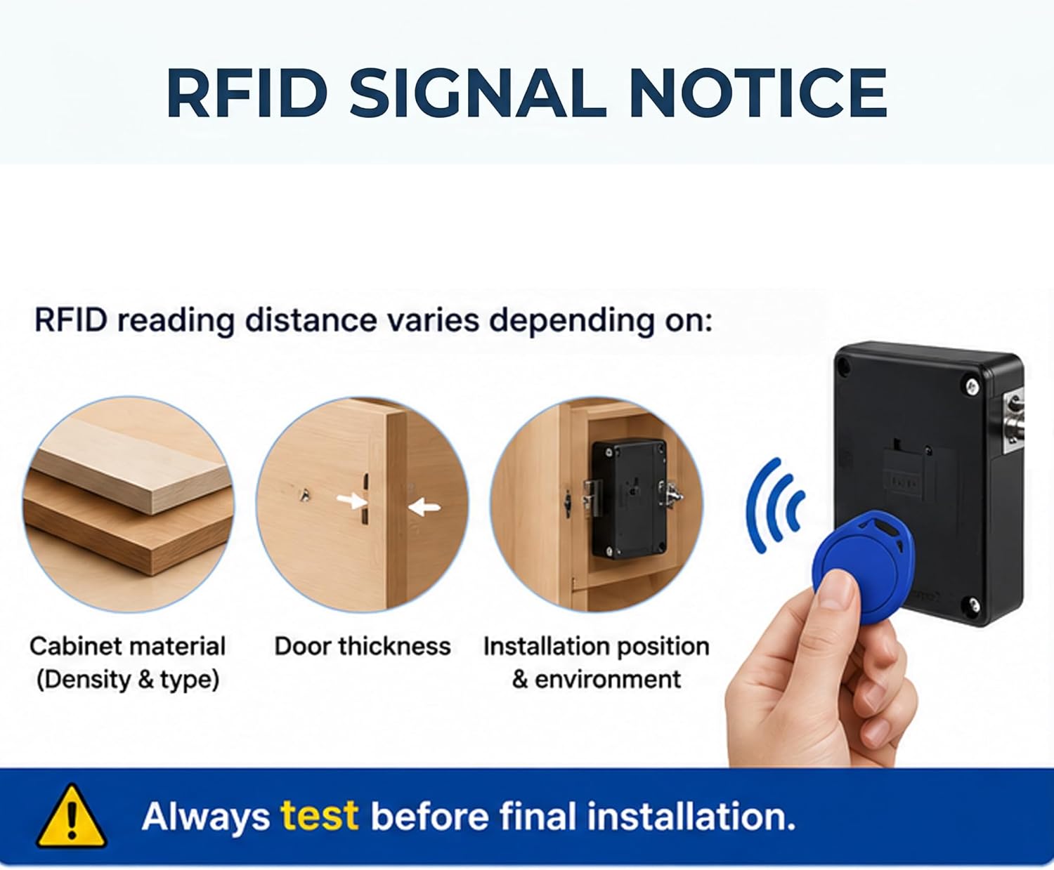 RFID Lock Electronic Cabinet Lock with USB Cable - Hidden DIY Lock for Wooden Cabinet Drawer Locker Cupboard Gun Box with 5 Key Cards/Fobs - Image 9